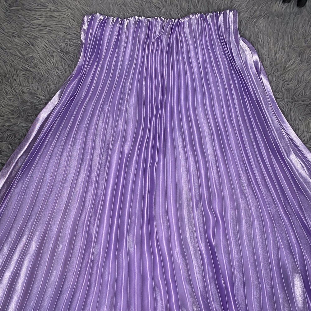 Lilac Long Silk Skirt